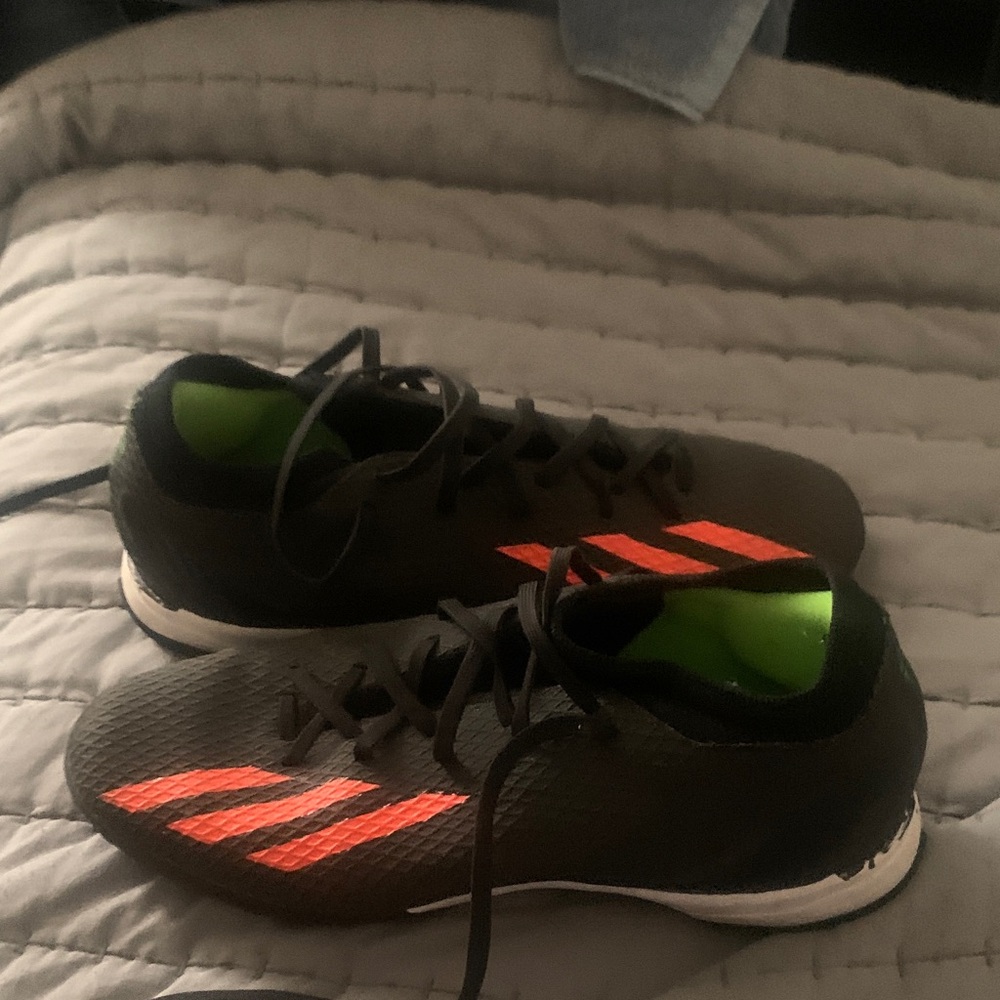 Adidas Men's Black with Orange Stripes Athletic Shoes